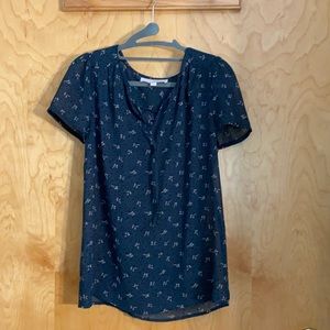 LOFT Sheer Blouse Top Size XS